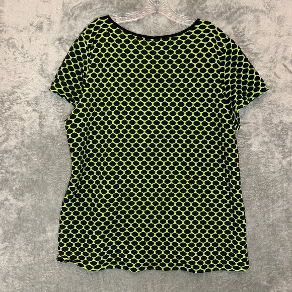 Vtg Cato Women 80s 90s Wacky Popcorn Neon Polka Dot Stretchy Knit Top 18 Plus - Picture 2 of 9